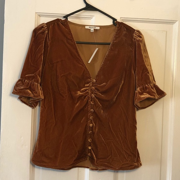 Madewell Tops - Madewell Velvet Button Up Top NWT